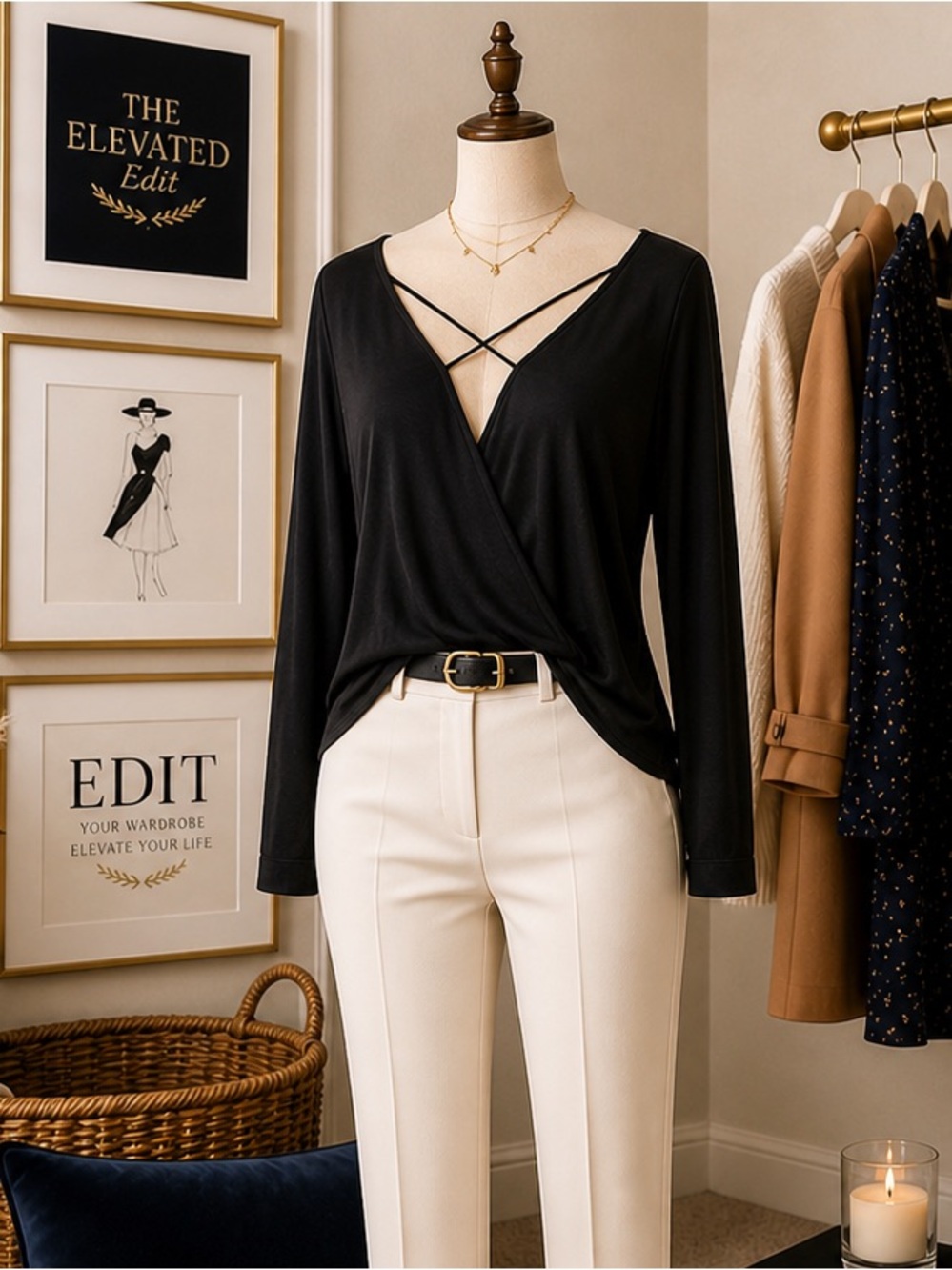 Silence & Noise Mayfair Draped Cross-Front Top | Effortless Chic Essential